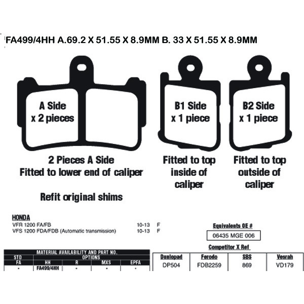 EBC EBC Brake Pads FA499/4HH